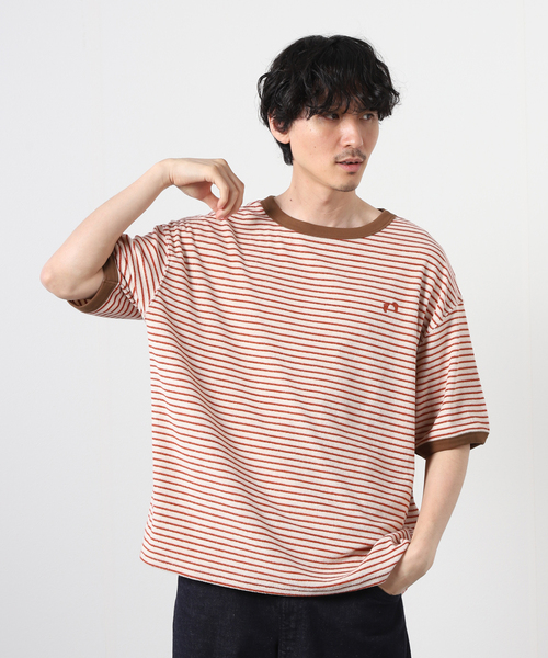 HANGTEN（ハンテン）の「【HANG TEN/ハンテン×JOURNAL STANDARD】別注 リンガーTシャツ（Tシャツ/カットソー・メンズ・ネイビー/グリーン/ウッド/ホワイト系その他/ブラウン/ブルー・MEDIUM/LARGE）」の2枚目の写真