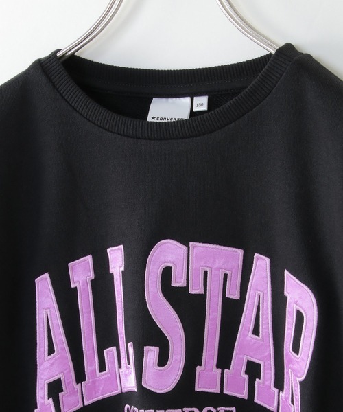 CONVERSE ALL STAR(コンバースオールスター)の「【キッズ】CONVERSE コンバース アップリケトレーナー(130~160cm)(スウェット・キッズ・ブラック/スモークピンク・130/140/150/160)」の3枚目の写真