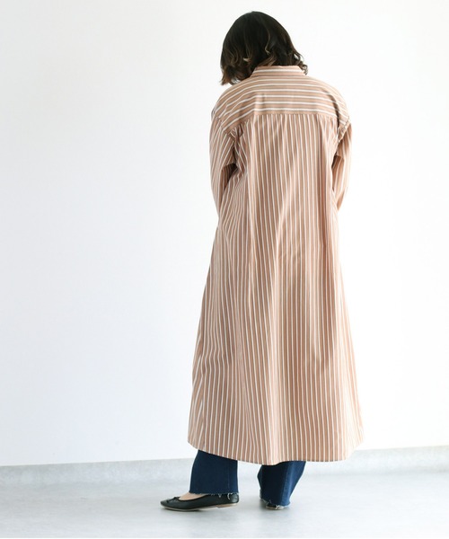 cepo(セポ)の「クレイジーパターン ストライプシャツワンピース(シャツワンピース・レディース・ブラック/ブラウン/オフホワイト・M)」の14枚目の写真