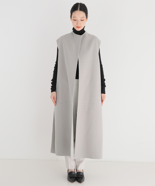 極美品✨️21AW　ハーヴェルスタジオ　カシミアブレンドリバーコート　トープ VERMEIL par iena（ヴェルメイユパーイエナ）の「【HAVEL studio