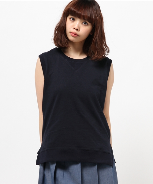 CIAOPANIC(チャオパニック)の「【Ciaopanic】 裏毛ベスト(Tシャツ/カットソー・レディース・グレー/アイボリー/ネイビー・FREE)」の3枚目の写真