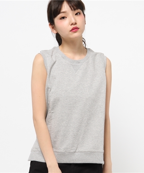 CIAOPANIC(チャオパニック)の「【Ciaopanic】 裏毛ベスト(Tシャツ/カットソー・レディース・グレー/アイボリー/ネイビー・FREE)」の2枚目の写真