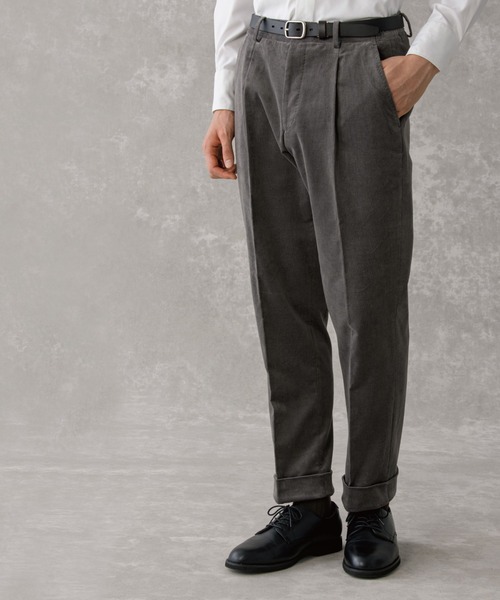 新品 日本製 グレー コーデュロイ スラックス GLOBAL WORK（グローバルワーク）の「コーデュロイパンツ/Salon de GW