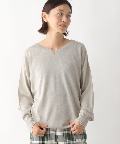LEPSIM（レプシィム）の「12ゲージ洗えるドレーププルオーバー 294925（ニット/セーター・レディース・ネイビー/ピンク/ブルー/グリーン/グレイッシュベージュ・FREE）」の2枚目の写真