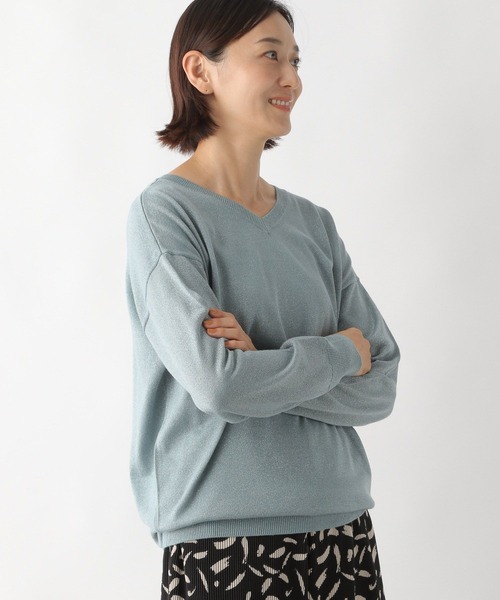 LEPSIM（レプシィム）の「12ゲージ洗えるドレーププルオーバー 294925（ニット/セーター・レディース・ネイビー/ピンク/ブルー/グリーン/グレイッシュベージュ・FREE）」の3枚目の写真