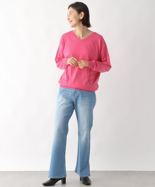 LEPSIM（レプシィム）の「12ゲージ洗えるドレーププルオーバー 294925（ニット/セーター・レディース・ネイビー/ピンク/ブルー/グリーン/グレイッシュベージュ・FREE）」の21枚目の写真