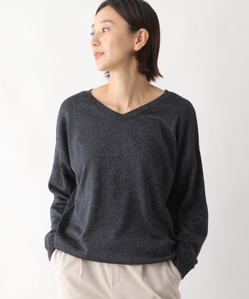 LEPSIM（レプシィム）の「12ゲージ洗えるドレーププルオーバー 294925（ニット/セーター・レディース・ネイビー/ピンク/ブルー/グリーン/グレイッシュベージュ・FREE）」の11枚目の写真