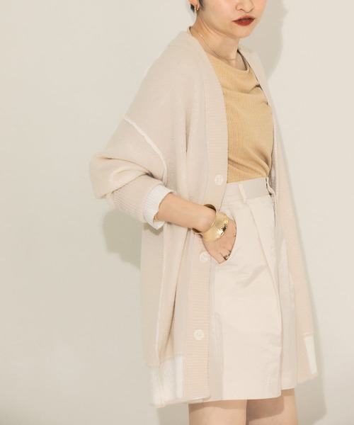 KBF（ケイビーエフ）の「バイカラーリバーシブルニットカーディガン（カーディガン/ボレロ・レディース・ネイビー/オフホワイト/グレー・ONE）」の14枚目の写真