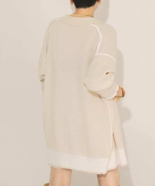 KBF（ケイビーエフ）の「バイカラーリバーシブルニットカーディガン（カーディガン/ボレロ・レディース・ネイビー/オフホワイト/グレー・ONE）」の15枚目の写真