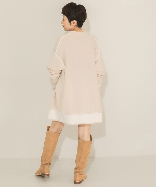 KBF（ケイビーエフ）の「バイカラーリバーシブルニットカーディガン（カーディガン/ボレロ・レディース・ネイビー/オフホワイト/グレー・ONE）」の16枚目の写真