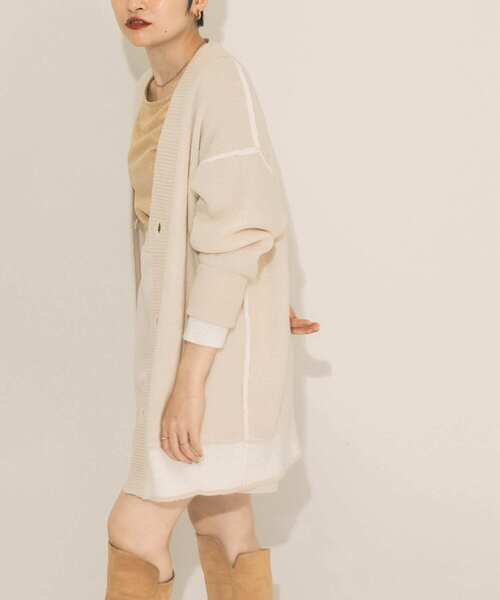 KBF（ケイビーエフ）の「バイカラーリバーシブルニットカーディガン（カーディガン/ボレロ・レディース・ネイビー/オフホワイト/グレー・ONE）」の17枚目の写真