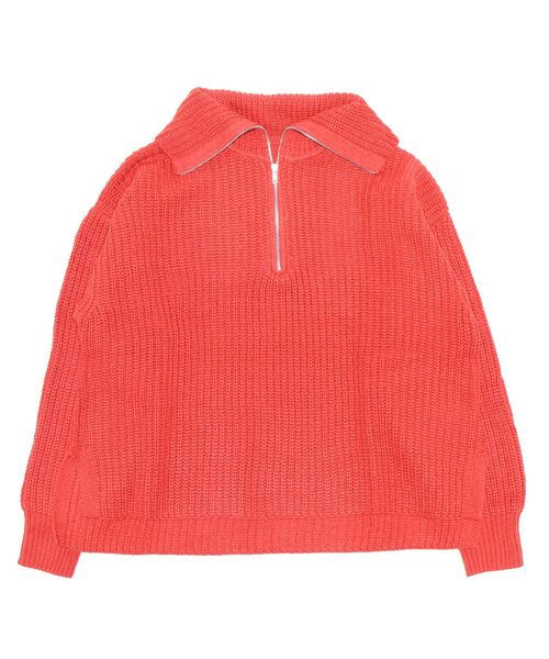 STYLEBLOCK(スタイルブロック)の「バルキーハーフジップニットプルオーバー(ニット/セーター・レディース・レッド系その他/ライム/グレイッシュベージュ/アイボリー/ブラック・M)」の5枚目の写真
