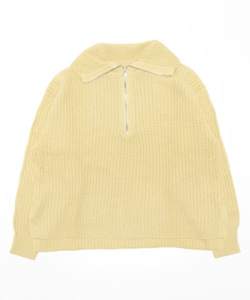 STYLEBLOCK(スタイルブロック)の「バルキーハーフジップニットプルオーバー(ニット/セーター・レディース・レッド系その他/ライム/グレイッシュベージュ/アイボリー/ブラック・M)」の4枚目の写真