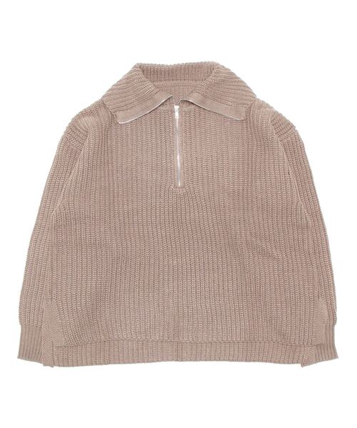 STYLEBLOCK(スタイルブロック)の「バルキーハーフジップニットプルオーバー(ニット/セーター・レディース・レッド系その他/ライム/グレイッシュベージュ/アイボリー/ブラック・M)」の3枚目の写真
