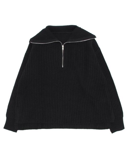 STYLEBLOCK(スタイルブロック)の「バルキーハーフジップニットプルオーバー(ニット/セーター・レディース・レッド系その他/ライム/グレイッシュベージュ/アイボリー/ブラック・M)」の1枚目の写真