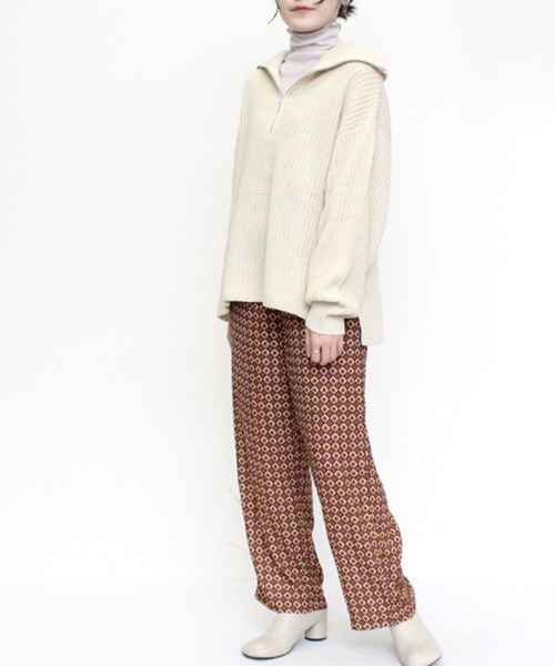 STYLEBLOCK(スタイルブロック)の「バルキーハーフジップニットプルオーバー(ニット/セーター・レディース・レッド系その他/ライム/グレイッシュベージュ/アイボリー/ブラック・M)」の7枚目の写真