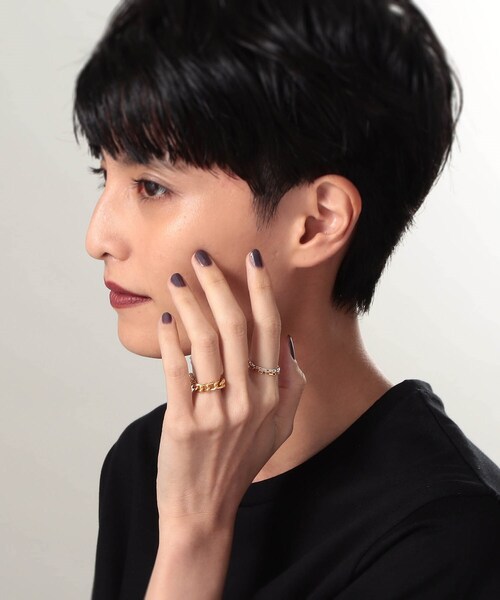 COCOSHNIK ONKITSCH(ココシュニックオンキッチュ)の「シルバー チェーンリング ボックスチェーン(リング・レディース・ホワイト系その他7・10/13/16)」の6枚目の写真