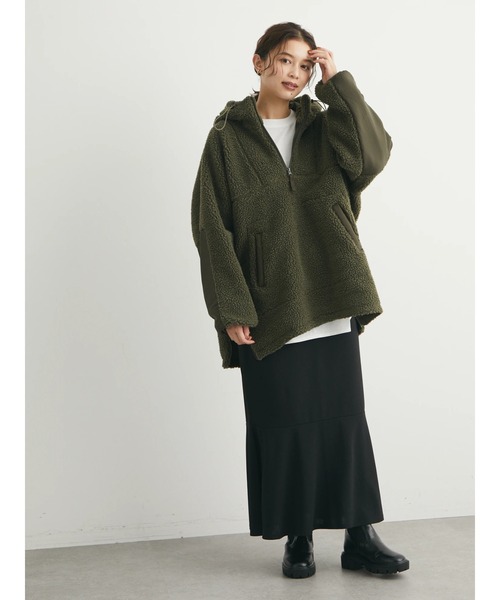 Green Parks（グリーンパークス）の「ハーフジップボアブルゾン