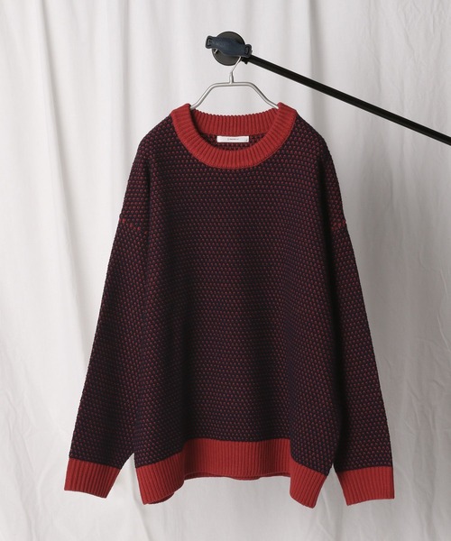 RAGEBLUE（レイジブルー）の「ジガラニットクルーネック（ニット/セーター・メンズ・ホワイト系その他/ブルー系その他/レッド系その他・MEDIUM/LARGE）」の5枚目の写真