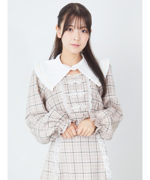 Ank Rouge(アンクルージュ)の「チャイナチェックTOPS(シャツ/ブラウス・レディース・ブルー/ブラック/ベージュ・M)」の18枚目の写真