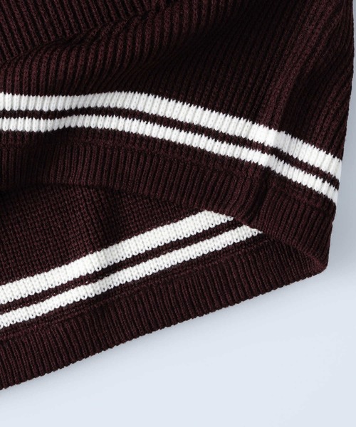 BACK NUMBER（バックナンバー）の「【BACK NUMBER】Ｖラインニットベスト（ベスト・メンズ・ワイン/ネイビー・M/L）」の4枚目の写真