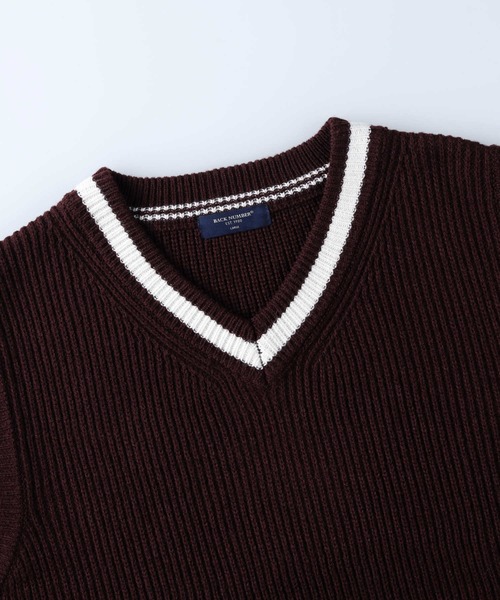 BACK NUMBER（バックナンバー）の「【BACK NUMBER】Ｖラインニットベスト（ベスト・メンズ・ワイン/ネイビー・M/L）」の6枚目の写真