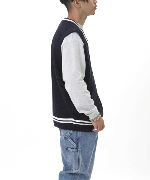 BACK NUMBER（バックナンバー）の「【BACK NUMBER】Ｖラインニットベスト（ベスト・メンズ・ワイン/ネイビー・M/L）」の8枚目の写真