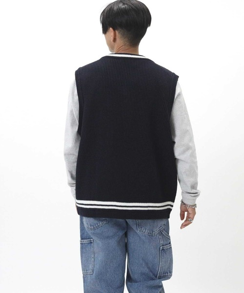 BACK NUMBER（バックナンバー）の「【BACK NUMBER】Ｖラインニットベスト（ベスト・メンズ・ワイン/ネイビー・M/L）」の9枚目の写真