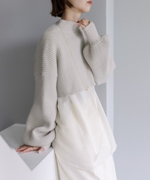 mystic | 【着回し抜群/SETアイテム】レイヤードボレロブラウスSET(ニット/セーター)