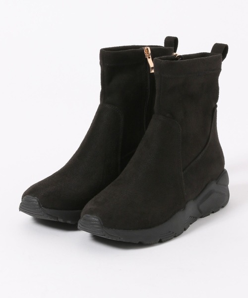 GLOBAL WORK（グローバルワーク）の「エアかる撥水スニーカーブーツ/165032（ブーツ・レディース・ブラック×ホワイト/ベージュ/ブラック・MEDIUM/LARGE）」の2枚目の写真