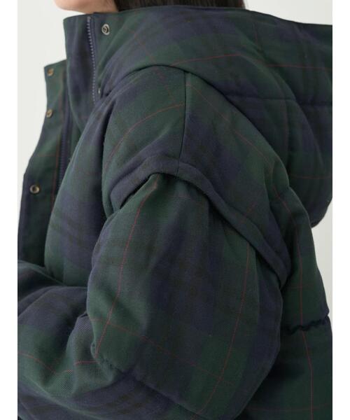 earth music&ecology(アースミュージックアンドエコロジー)の「チェック中綿ジャケット(ダウンジャケット/コート・レディース・カーキ/グリーン・FREE)」の17枚目の写真