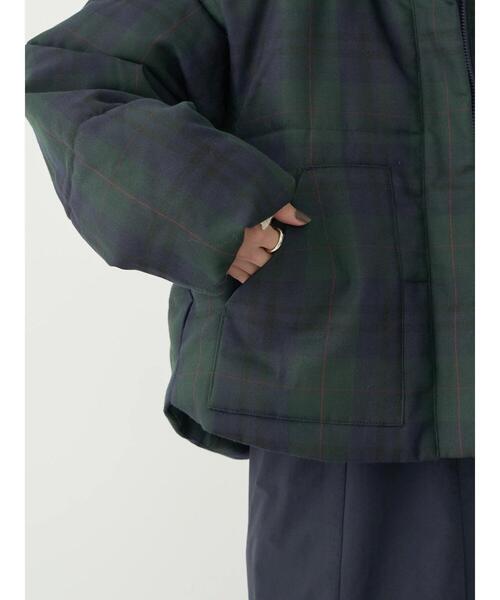 earth music&ecology(アースミュージックアンドエコロジー)の「チェック中綿ジャケット(ダウンジャケット/コート・レディース・カーキ/グリーン・FREE)」の16枚目の写真