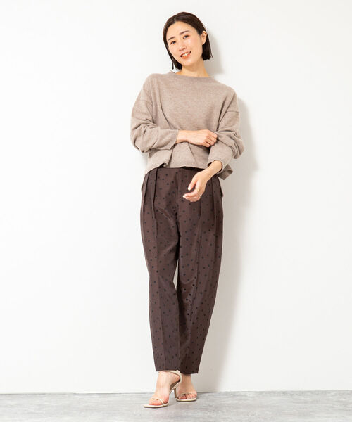 パンツ ドットジャガードパンツ レディース