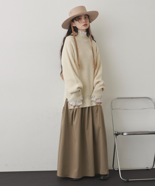 Libra Cue（リブラ キュー）の「ドッキングニットワンピース（ワンピース・レディース・ネイビー/アイボリー・FREE）」の2枚目の写真