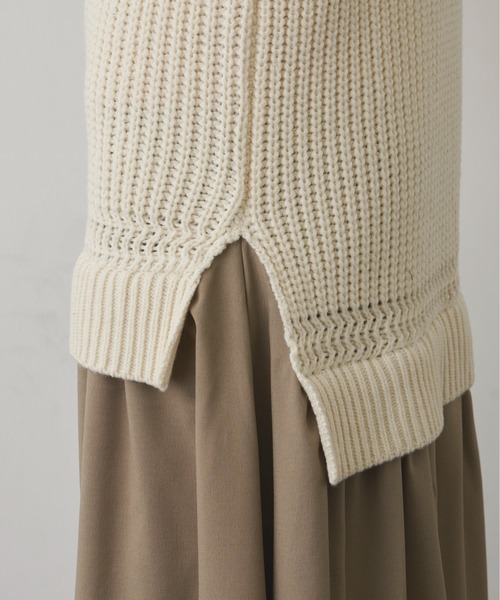 Libra Cue（リブラ キュー）の「ドッキングニットワンピース（ワンピース・レディース・ネイビー/アイボリー・FREE）」の12枚目の写真