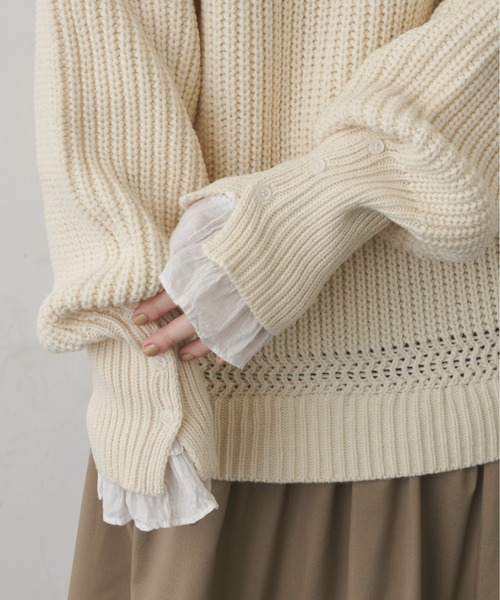 Libra Cue（リブラ キュー）の「ドッキングニットワンピース（ワンピース・レディース・ネイビー/アイボリー・FREE）」の11枚目の写真