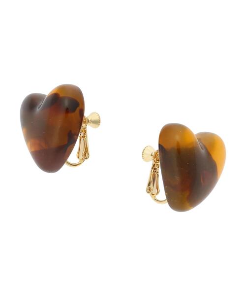 Green　Parks（グリーンパークス）の「・HALF TIME ハートイヤリング（イヤリング・レディース・ブラウン/アイボリー/グレー・FREE）」の6枚目の写真