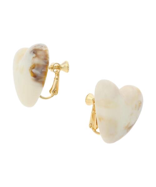 Green　Parks（グリーンパークス）の「・HALF TIME ハートイヤリング（イヤリング・レディース・ブラウン/アイボリー/グレー・FREE）」の10枚目の写真