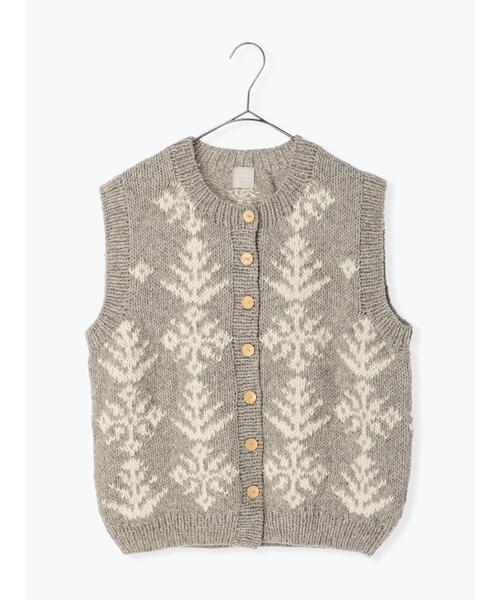 TSUHARU by Samansa Mos2（ツハルバイサマンサモスモス）の「ペルーニットモチーフ柄ベスト（ベスト・レディース・モカ/オフホワイト・ﾌﾘ-）」の3枚目の写真