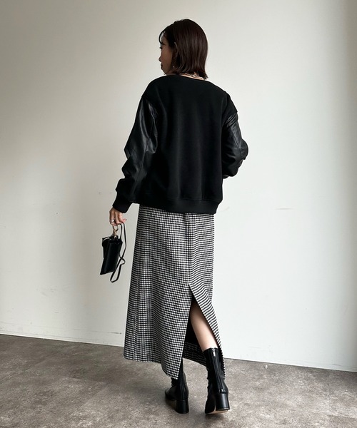DouDou(ドゥドゥ)の「千鳥タイトスカート(スカート・レディース・ブラック/グレー・36/38)」の7枚目の写真