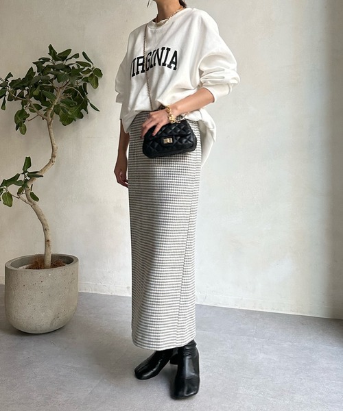 DouDou(ドゥドゥ)の「千鳥タイトスカート(スカート・レディース・ブラック/グレー・36/38)」の15枚目の写真