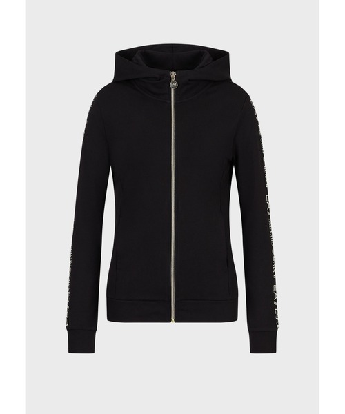 EMPORIO ARMANI EA7（エンポリオアルマーニイーエーセブン）の「【エンポリオ アルマーニ EA7】Shiny フード付きスウェットシャツ ストレッチコットン製（スウェット・レディース・ブラック系その他・LARGE/MEDIUM/SMALL/X-SMALL）」の5枚目の写真