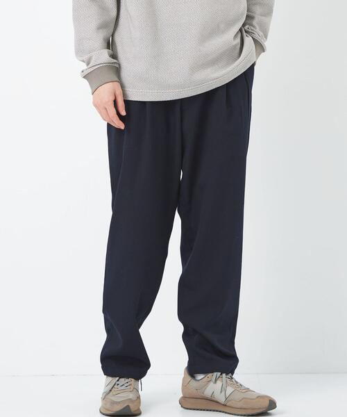 green label relaxing(グリーンレーベルリラクシング)の「TRカルゼ 2プリーツ テーパード パンツ -ストレッチ-(その他パンツ・メンズ・ネイビー/オフホワイト・S/M/L)」の7枚目の写真