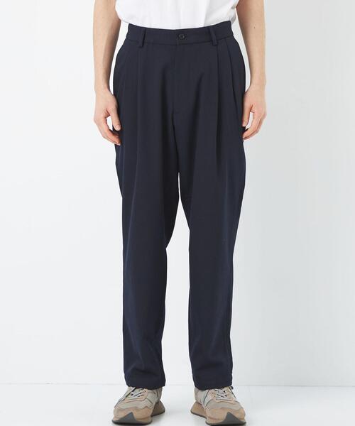 green label relaxing(グリーンレーベルリラクシング)の「TRカルゼ 2プリーツ テーパード パンツ -ストレッチ-(その他パンツ・メンズ・ネイビー/オフホワイト・S/M/L)」の8枚目の写真