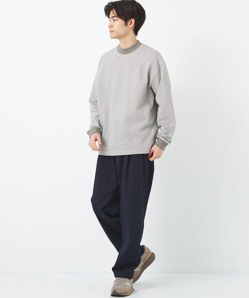 green label relaxing(グリーンレーベルリラクシング)の「TRカルゼ 2プリーツ テーパード パンツ -ストレッチ-(その他パンツ・メンズ・ネイビー/オフホワイト・S/M/L)」の11枚目の写真