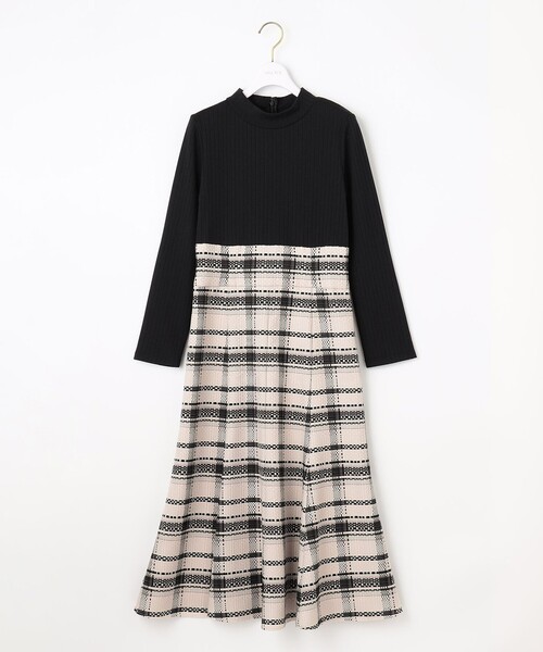 ANY SIS(エニィスィス)の「【洗える】チェックジャガードコンビ ワンピース(ワンピース・レディース・ライラック系3/ブラック系3・2/3/1)」の9枚目の写真