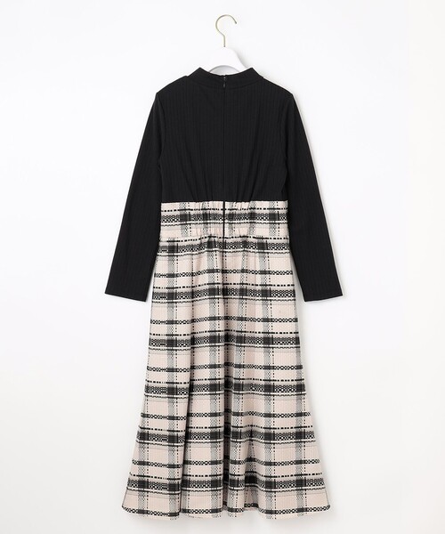 ANY SIS(エニィスィス)の「【洗える】チェックジャガードコンビ ワンピース(ワンピース・レディース・ライラック系3/ブラック系3・2/3/1)」の8枚目の写真