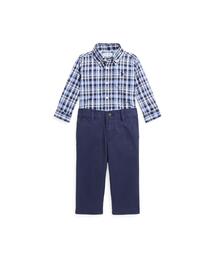 POLO RALPH LAUREN CHILDRENSWEAR（ポロ ラルフ ローレン チルドレンズウェア）の「プラッド ポプリン シャツ & チノ パンツ セット（ベビーギフト・キッズ）」