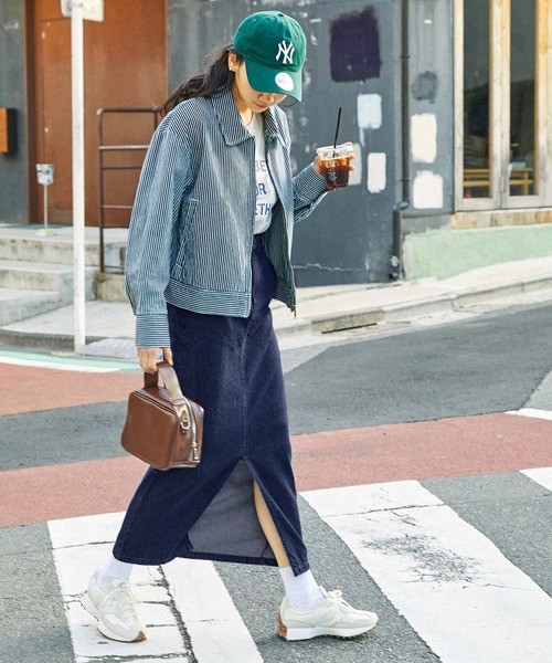 Dickies(ディッキーズ)の「Dickies/ディッキーズ ストレッチツイルサスペンダー付きロングスカート(スカート・レディース・ブラック/ネイビー/ベージュ/ストライプ/ベージュ系/パープル/グリーン・M/L)」の16枚目の写真