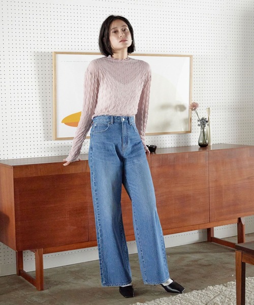 LOWRYS FARM（ローリーズファーム）の「ヘンケイシアーハイネックロングスリーブ　186113（Tシャツ/カットソー・レディース・ブラック/アイボリー/ピンク・FREE）」の19枚目の写真